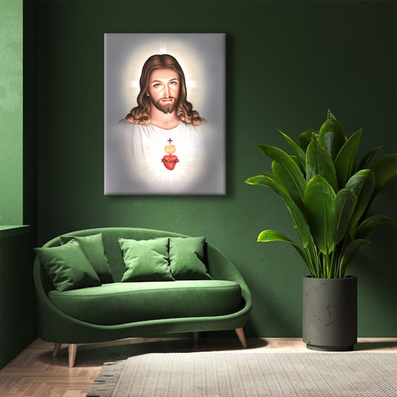 Heart of Devotion: Wall Art Celebrating Jesus with Sacred Heart - Embrace the Symbol of Unconditional Love and Spiritual Passion - S05E47