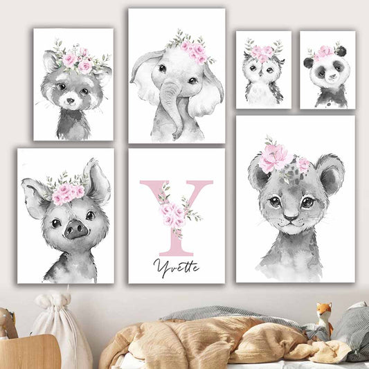 Delightful Cute Animal Poster Decoration: Vibrant, Personalized Wall Art for Kids' Rooms and Nursery Decor S04E12