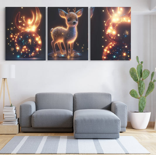 Luminous Innocence: Glowing Baby Deer - Enchanting Wall Art Celebrating the Radiant Beauty of Nature's Delicate Life Forms - S06E03