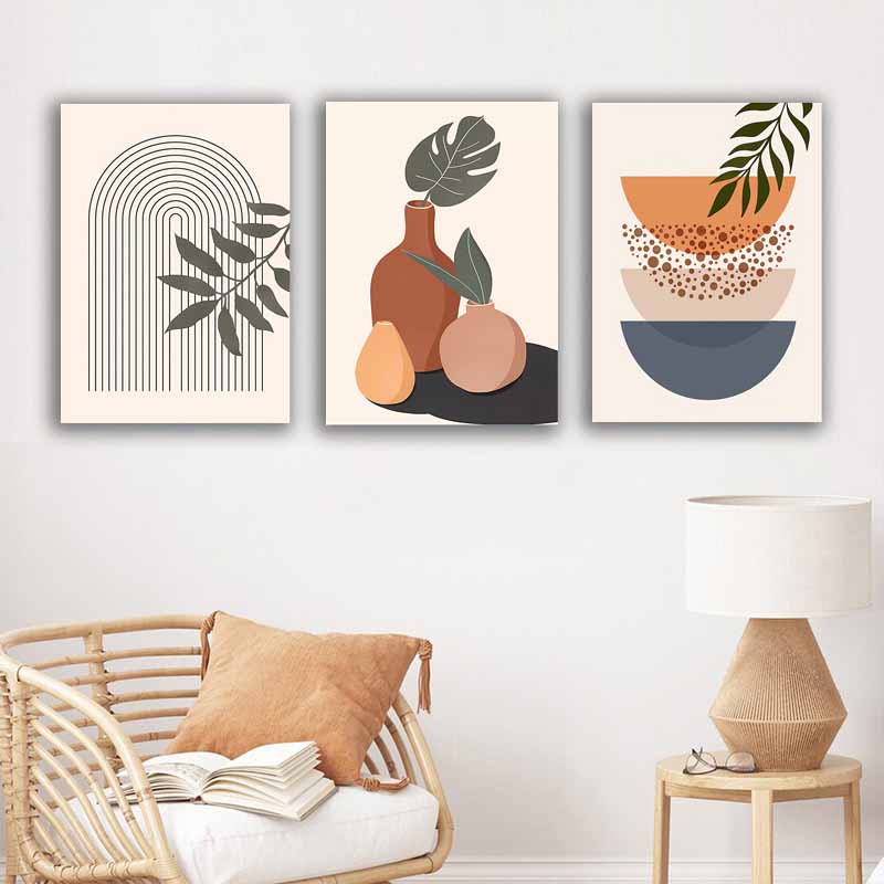 Abstract Sun Leaves Flower Geometry Boho Wall Art | Nordic Design for Living Room Decor S04E30