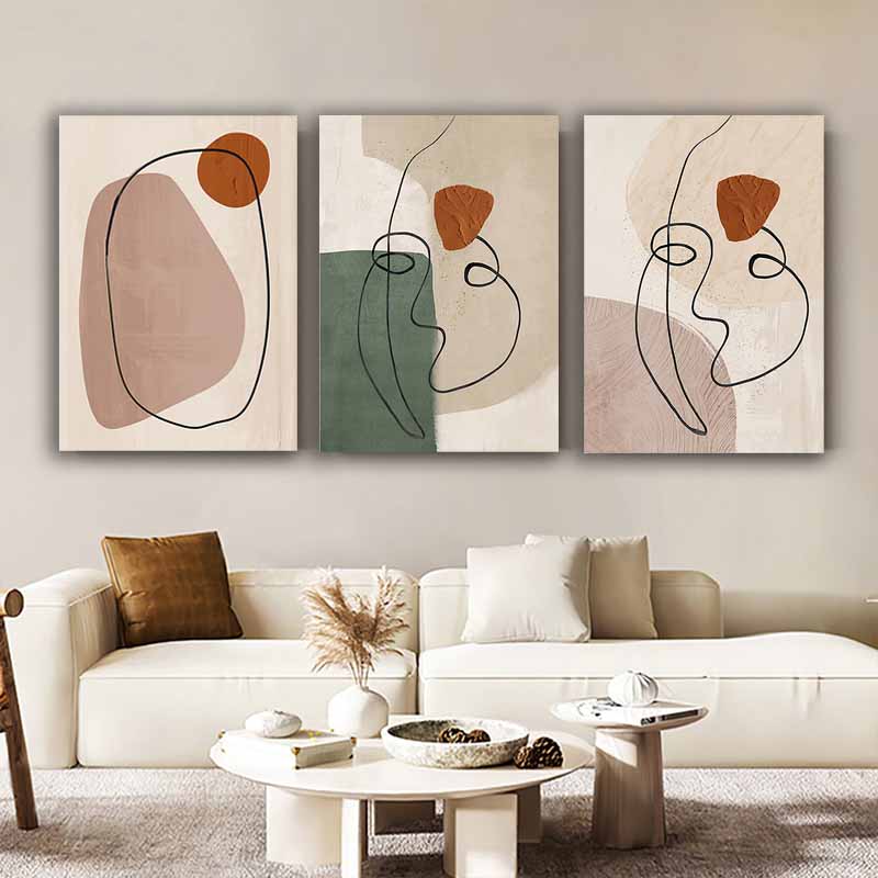 Captivating Abstract Matisse Face Line Art Wall Design - Nordic Color Block Living Room Home Decor S04E32